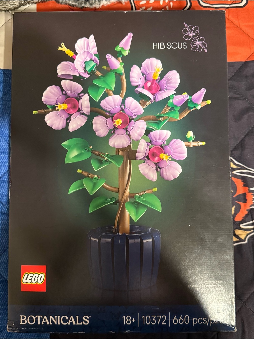 LEGO Pink Hibiscus Floral Arrangement with Green Leaves